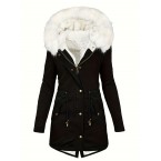 Faux Fur Hood Drawst...