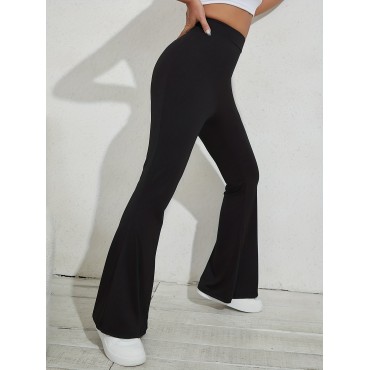Flared Leg Simple Pants, Vintage Long Length Versatile Bell Bottom Pants, Women's Clothing Flared Leg Simple Pants, Vintage Long Length Versatile Bell Bottom Pants, Women's Clothing
