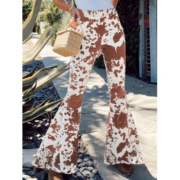 Cow Print Flare Leg ...