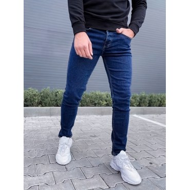 Slim Fit Straight Leg Cotton Jeans, Men's Casual Street Style Solid Color Slightly Stretch Denim Pants For Spring Summer Slim Fit Straight Leg Cotton Jeans, Men's Casual Street Style Solid Color Slightly Stretch Denim Pants For Spring Summer