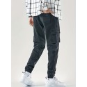 Men's Casual Regular Drawstring Cargo Jeans With Pocket, Men's Outfits