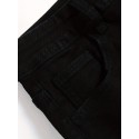 Slim Fit Cotton Jeans, Men's Casual Solid Color Mid Stretch Denim Pants For Spring Summer