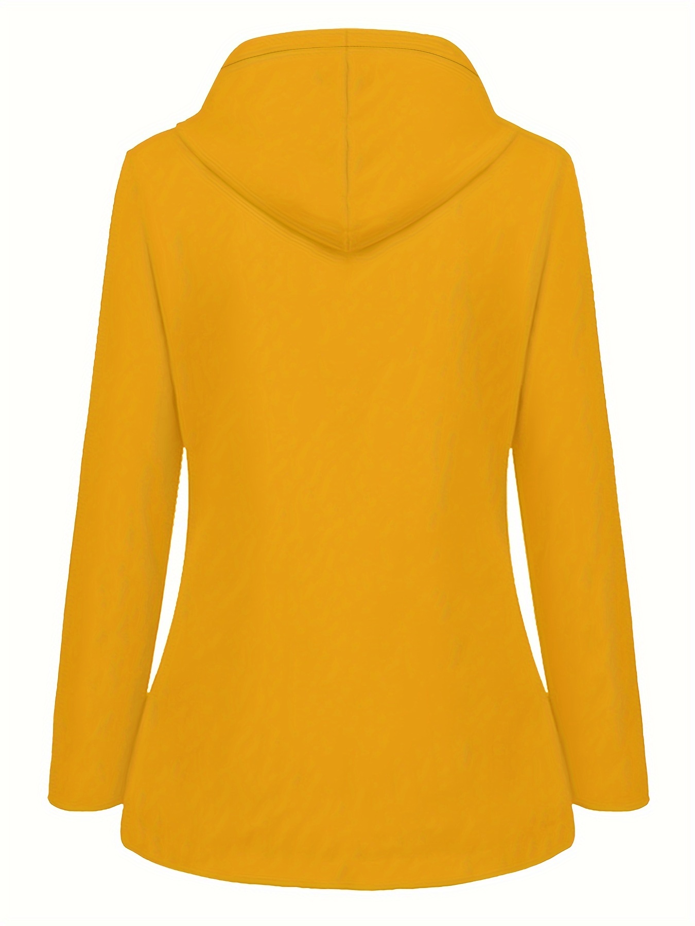 drawstring hooded trench coat casual zip up long sleeve versatile outerwear womens clothing details 17