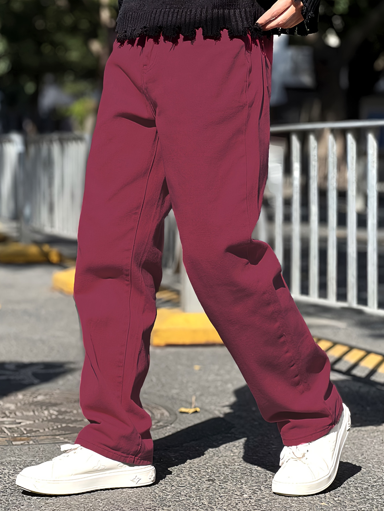 loose fit jeans mens casual street style denim pants with pockets details 21